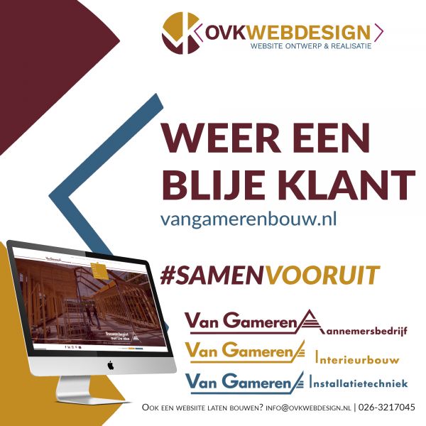 Nieuwe Websites voor Van Gameren Bouw, Interieurbouw en Installatietechniek Gelanceerd
