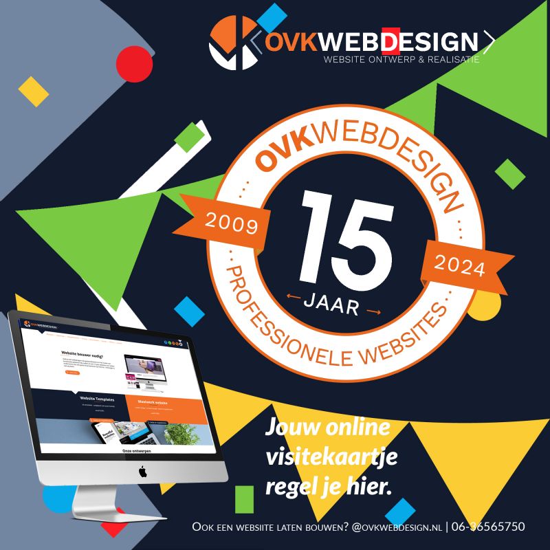 OVK webdesign bestaat 15 jaar